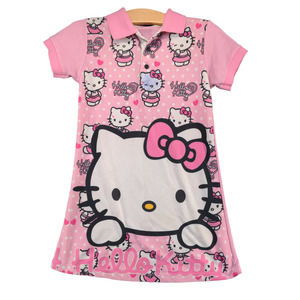 Hello Kitty Girls A-Line Dress Pink Actual 30x27 Pullover All Over Print